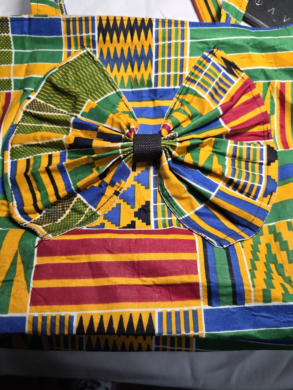 Colorful Kente Print Bow Tote - Multicolor